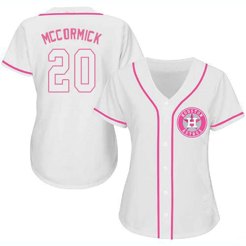 Custom White HOU Baseball Shirt Top
