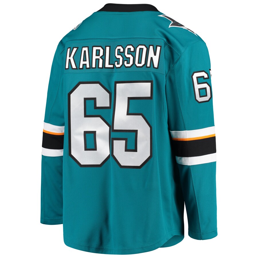 Custom #65 Teal SJS Hockey Shirt Top