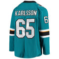 Custom #65 Teal SJS Hockey Shirt Top