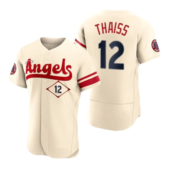 Custom #12 Cream 2022 City Connect LAA Baseball Shirt Top