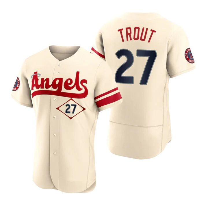 Custom #27 Cream 2022 City Connect LAA Baseball Shirt Top