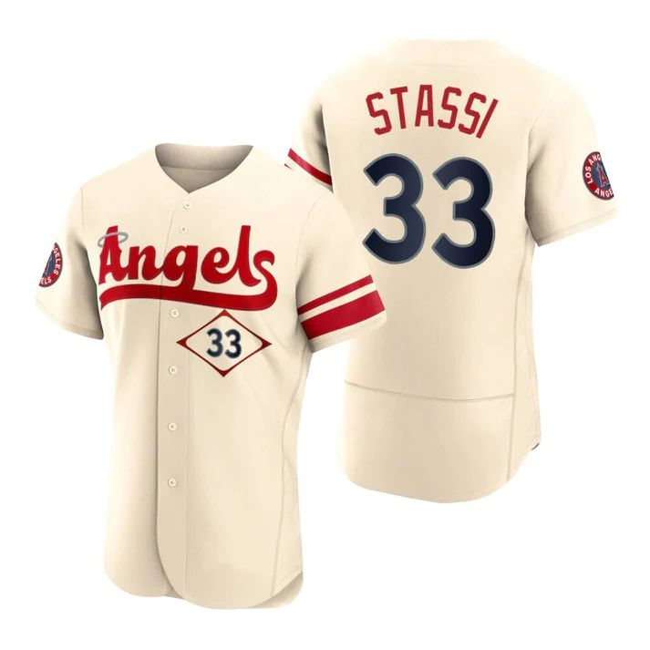 Custom #33 Cream 2022 City Connect LAA Baseball Shirt Top