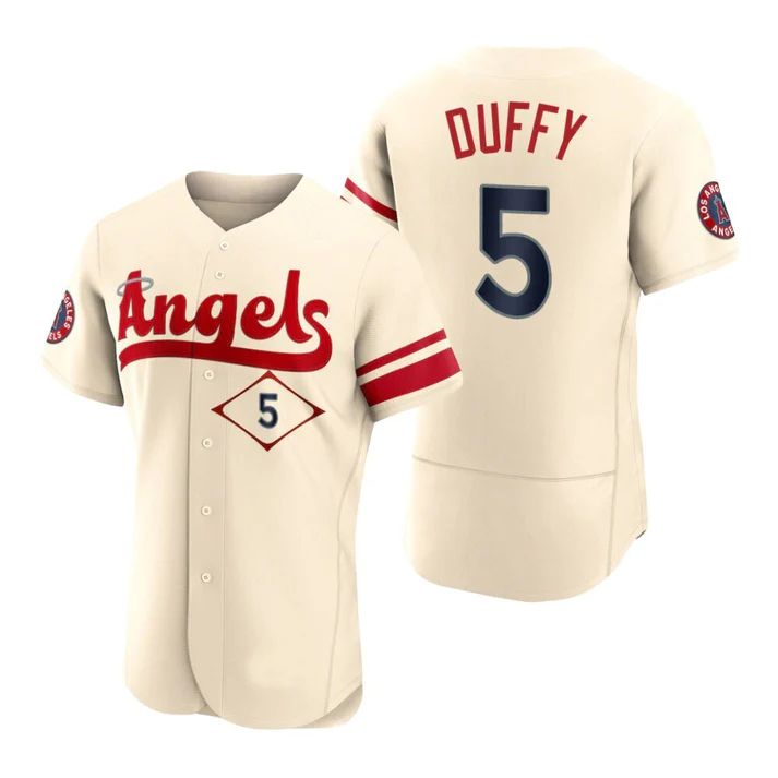 Custom #5 Cream 2022 City Connect LAA Baseball Shirt Top