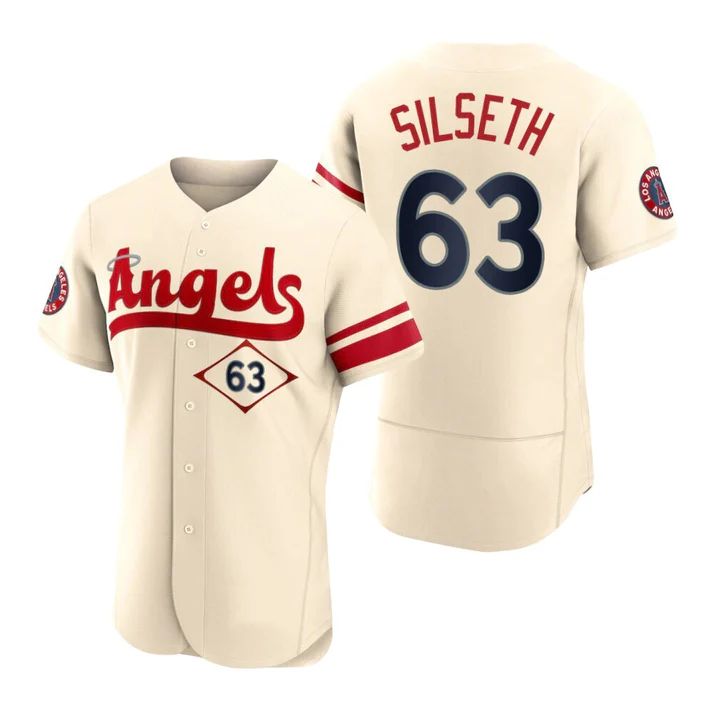 Custom #63 Cream 2022 City Connect LAA Baseball Shirt Top