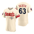 Custom #63 Cream 2022 City Connect LAA Baseball Shirt Top