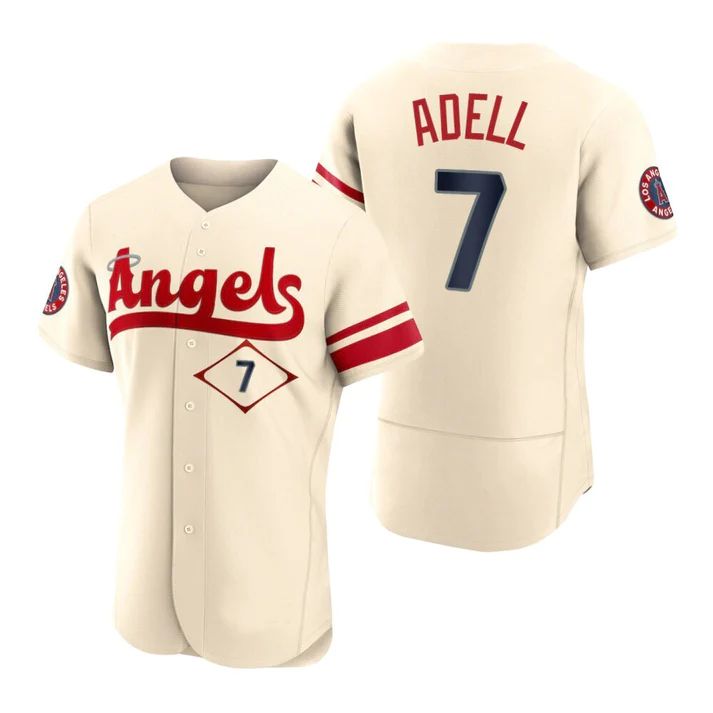 Custom #7 Cream 2022 City Connect LAA Baseball Shirt Top