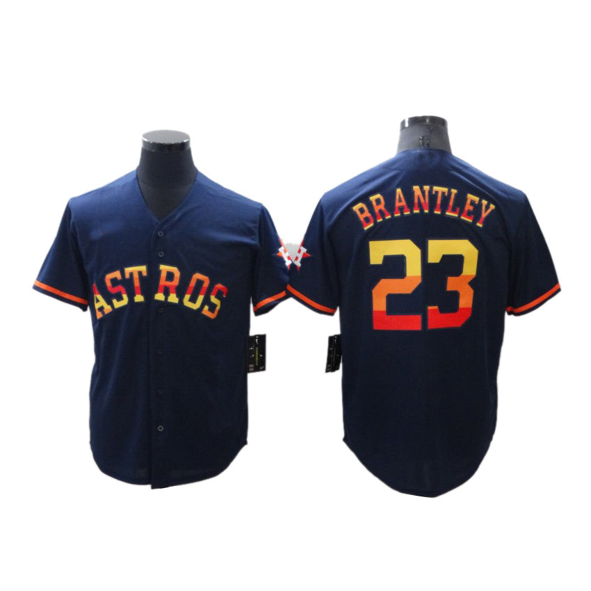 Custom #23 Navy HOU Baseball Shirt Top