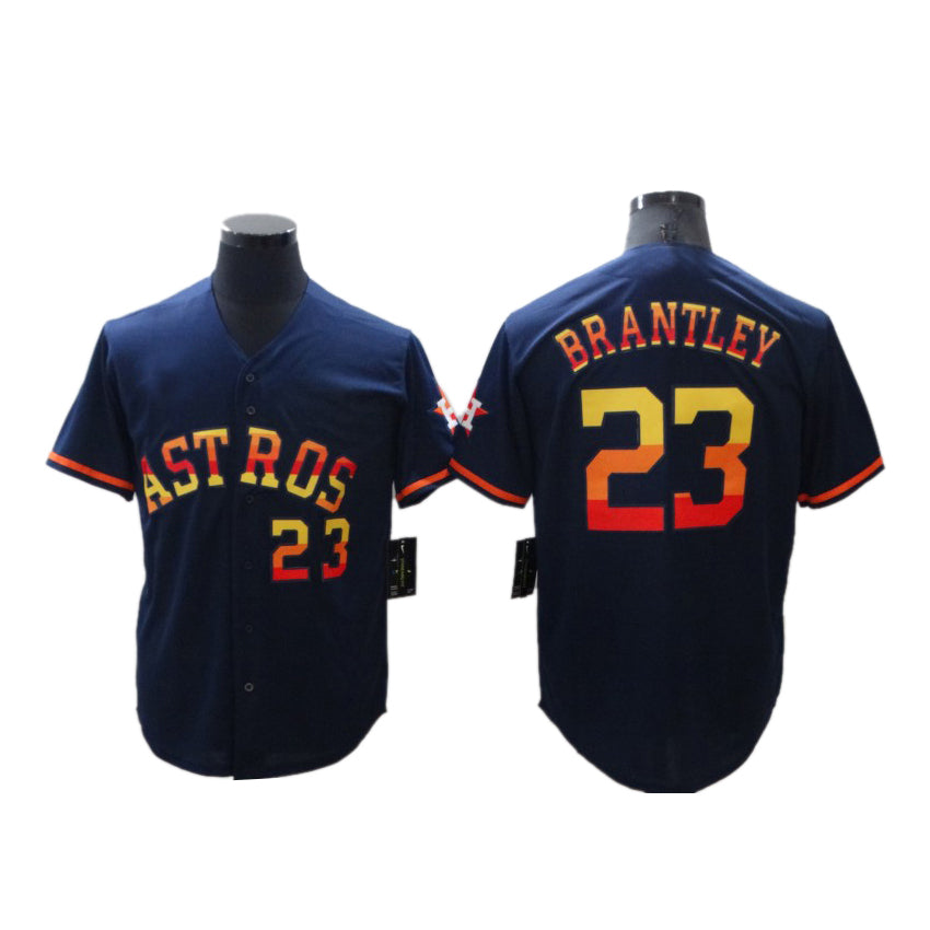Custom #23 Navy HOU Baseball Shirt Top