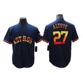 Custom Navy HOU Baseball Shirt Top