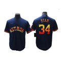 Custom Navy HOU Baseball Shirt Top