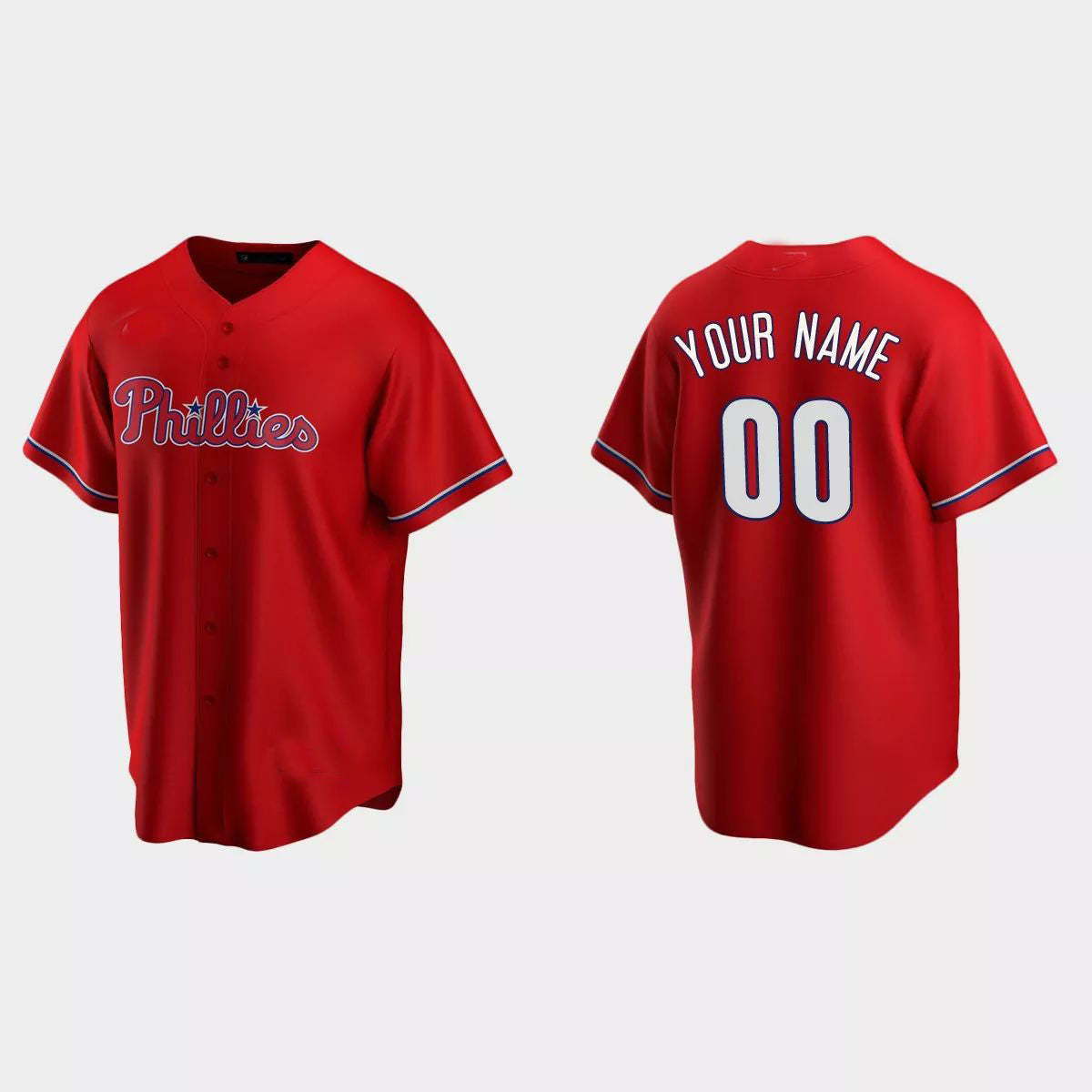 Custom Red LAA Baseball Shirt Top