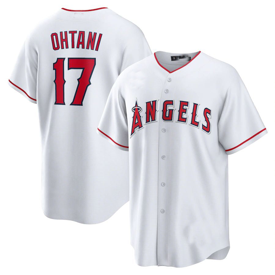 Custom #17 White LAA Baseball Shirt Top