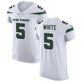 Custom #5 White NYJ Football Shirt Top
