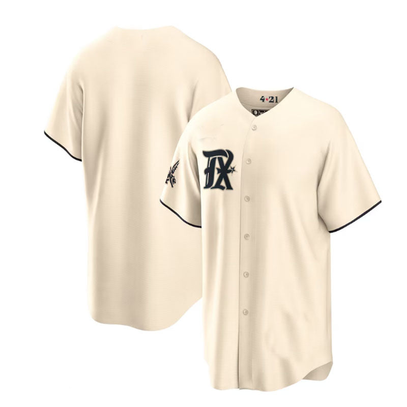 Custom Cream 2023 City Connect TEX Baseball Shirt Top