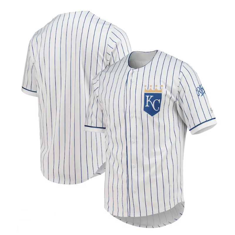 Custom White KC Baseball Shirt Top