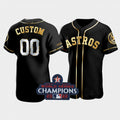 Custom Black 2022 World Series Champions HOU Baseball Shirt Top