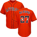 Custom #27 Orange HOU Baseball Shirt Top