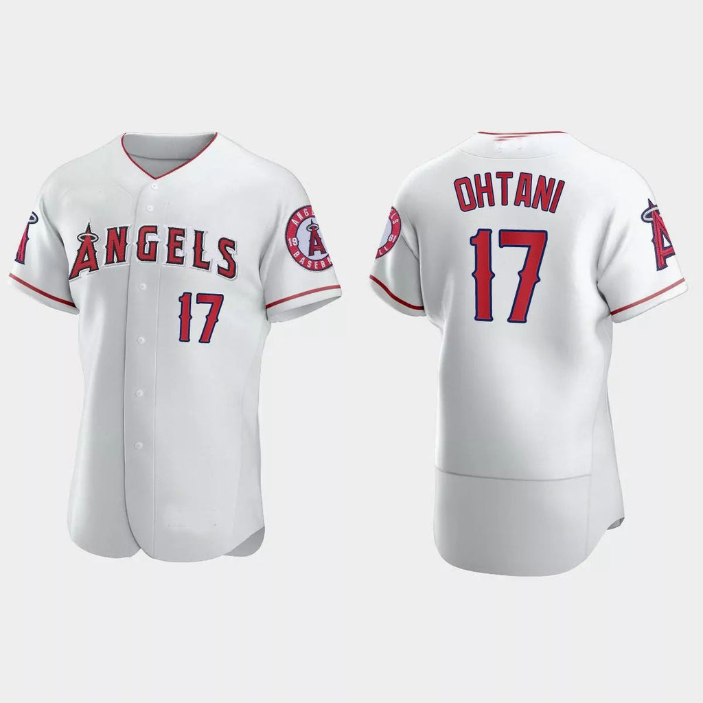 Custom #17 White LAA Baseball Shirt Top