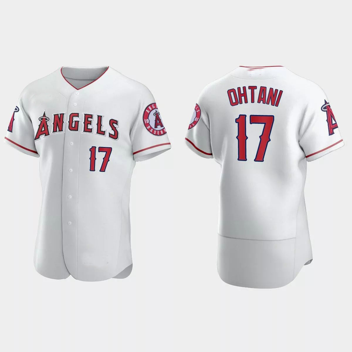 Custom #17 White LAA Baseball Shirt Top
