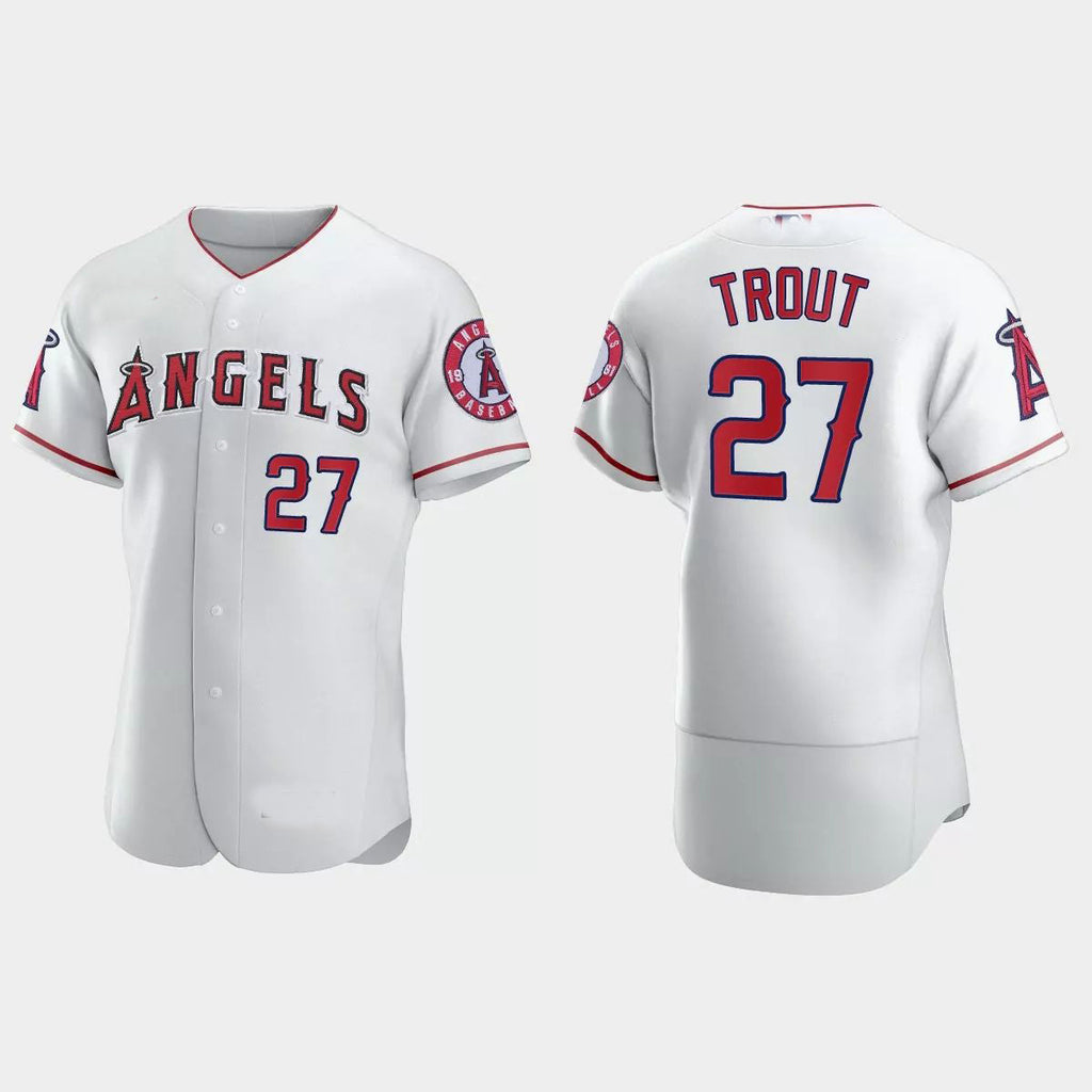 Custom #27 White LAA Baseball Shirt Top