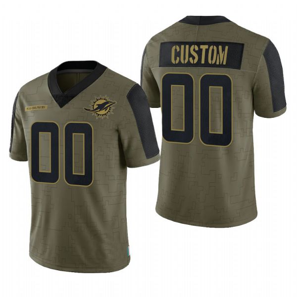 Custom Olive 2021 MIA Football Shirt Top