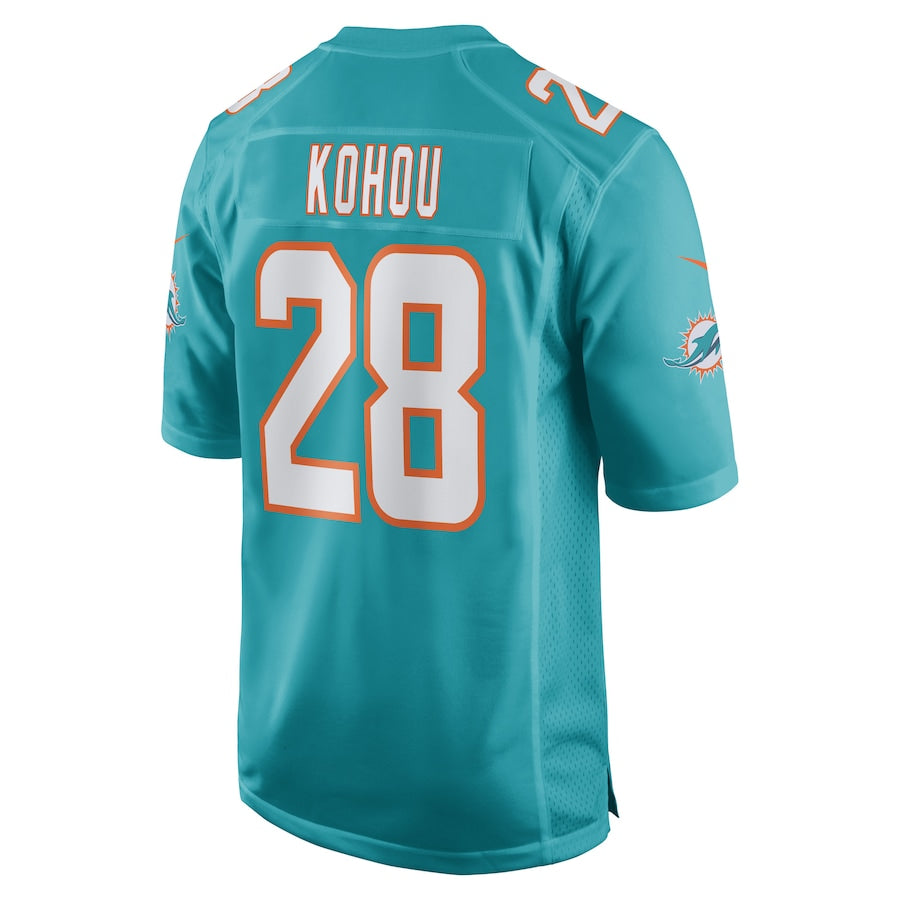 Custom #28 Aqua MIA Football Shirt Top
