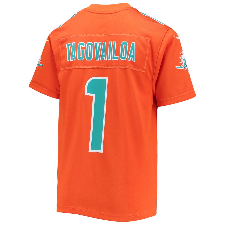 Custom #1 Orange MIA Football Shirt Top