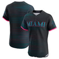 Custom Black 2025 City Connect MIA Baseball Shirt Top