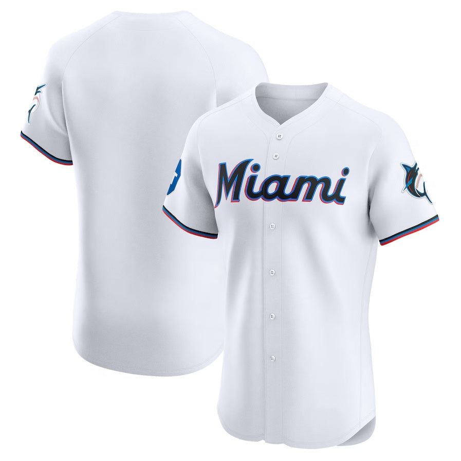 Custom White MIA Baseball Shirt Top