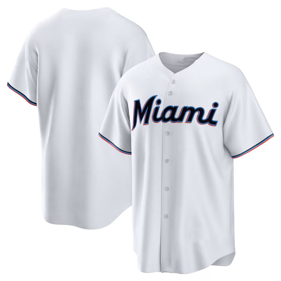 Custom White MIA Baseball Shirt Top