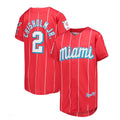 Custom #2 Red City Connect MIA Baseball Shirt Top
