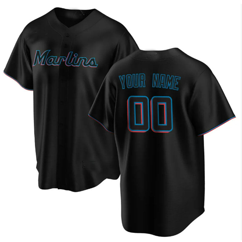 Custom Black MIA Baseball Shirt Top