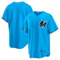 Custom Blue MIA Baseball Shirt Top