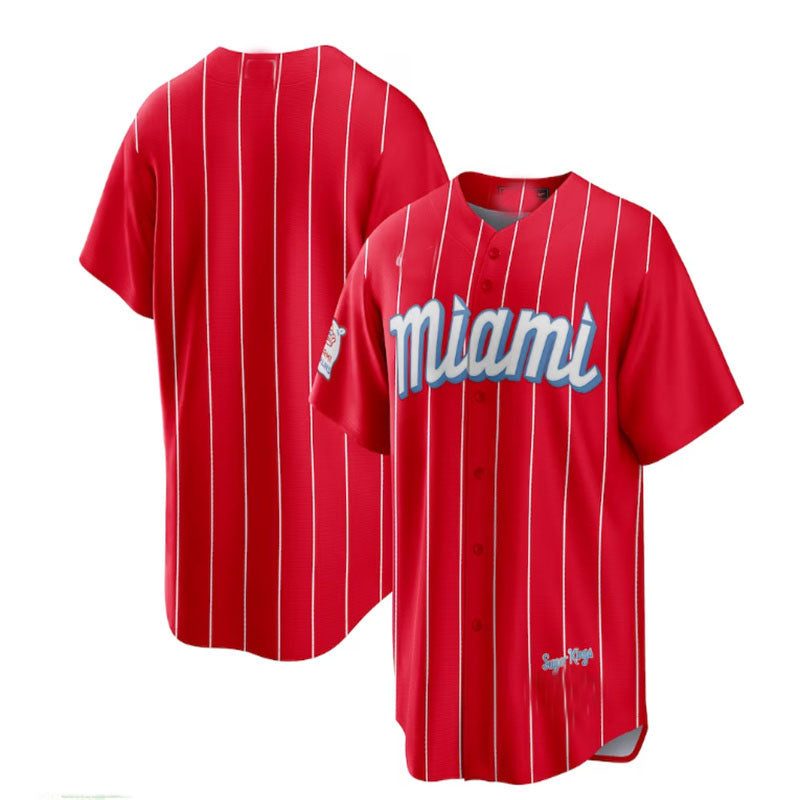 Custom Red City Connect MIA Baseball Shirt Top