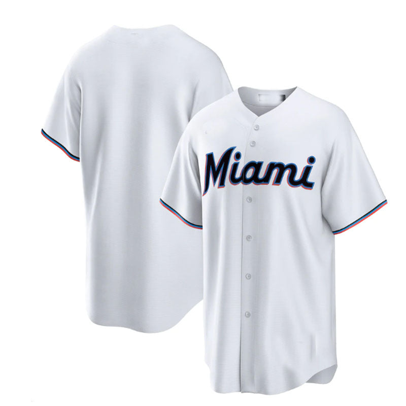 Custom White MIA Baseball Shirt Top