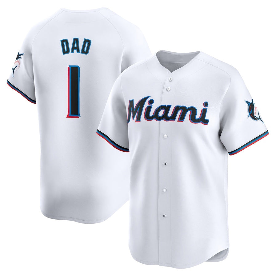 Custom #1 White MIA Baseball Shirt Top