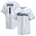 Custom #1 White MIA Baseball Shirt Top