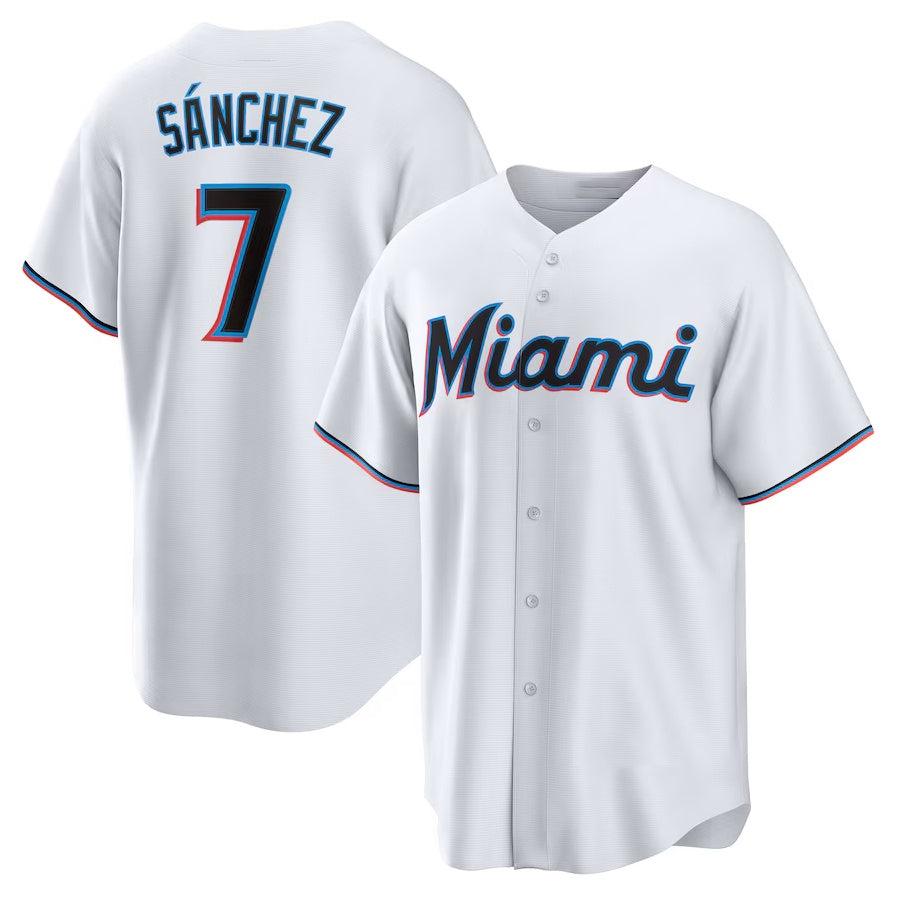 Custom #7 White MIA Baseball Shirt Top