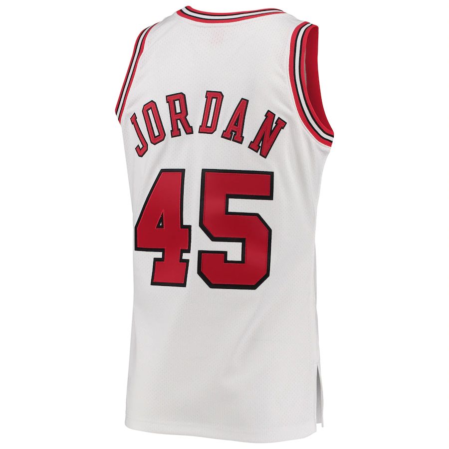 Custom #45 White 1994 CHI Basketball Shirt Top