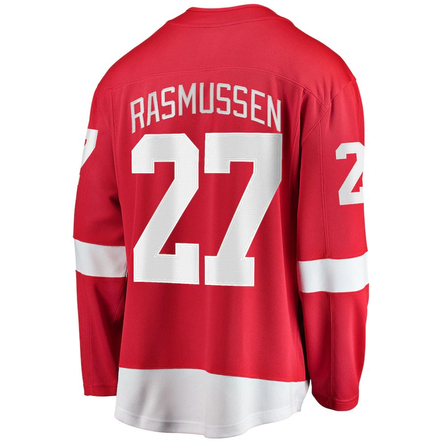 Custom #27 Red DET Hockey Shirt Top