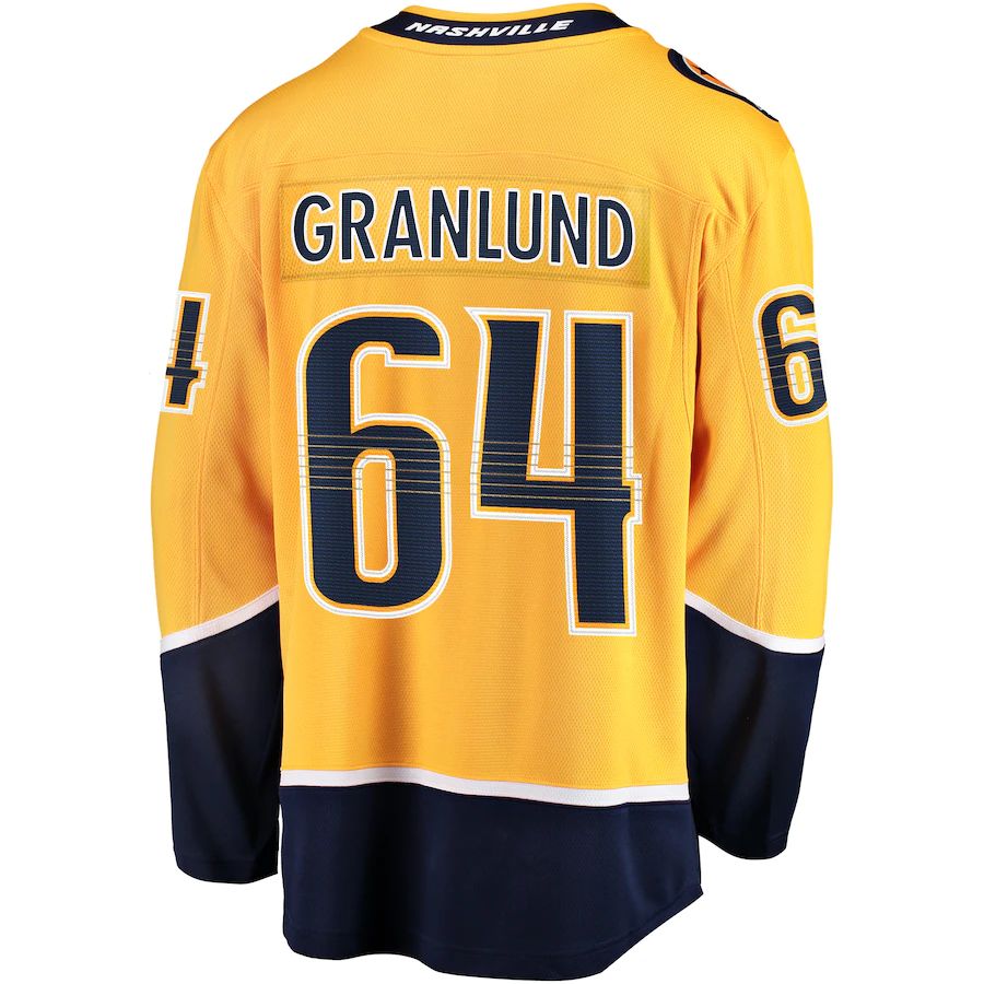 Custom #64 Gold NSH Hockey Shirt Top