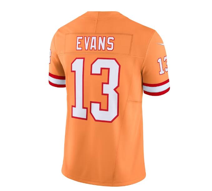 Custom #13 Orange Throwback TB Football Shirt Top