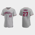 Custom #27 Gray 2020 LAA Baseball Shirt Top