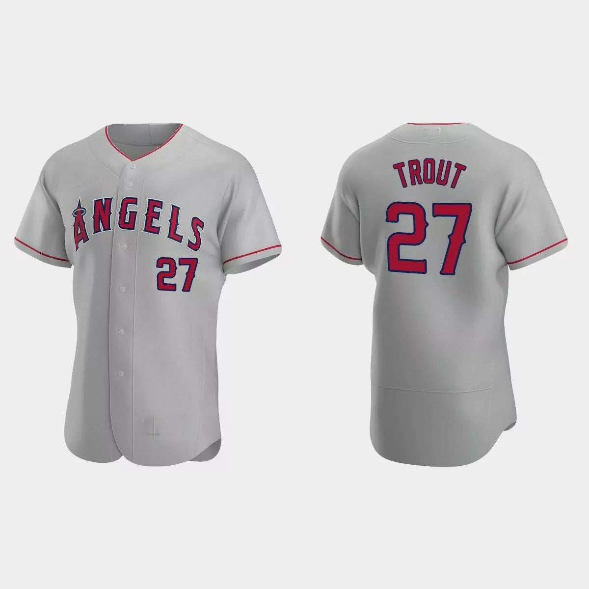 Custom #27 Gray 2020 LAA Baseball Shirt Top