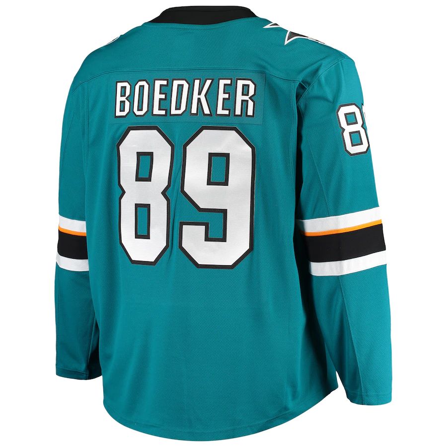 Custom #89 Teal SJS Hockey Shirt Top
