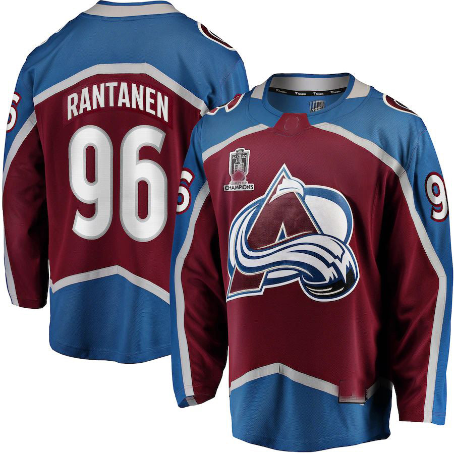 Custom #96 Burgundy 2022 Stanley Cup COL Hockey Shirt Top