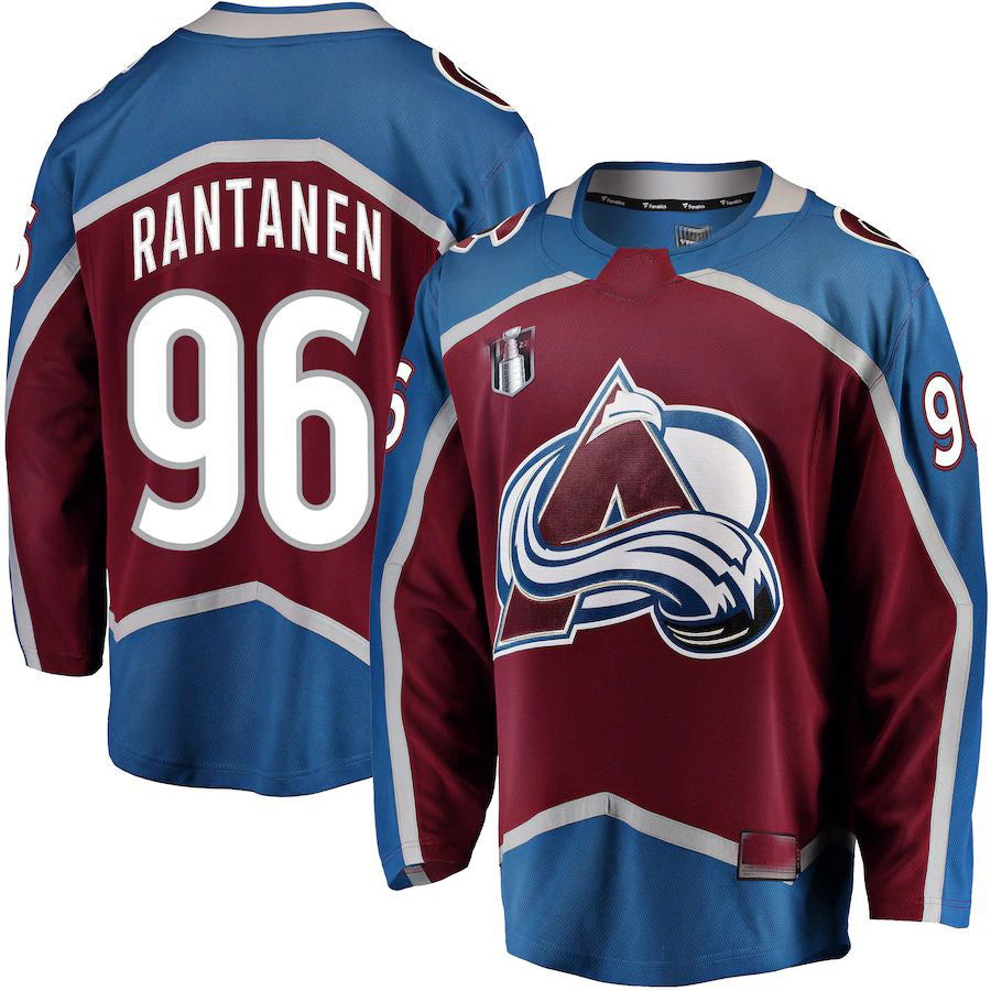 Custom #96 Burgundy 2022 Stanley Cup COL Hockey Shirt Top