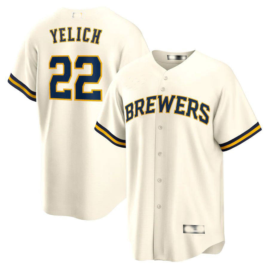 Custom #22 Cream MIL Baseball Shirt Top