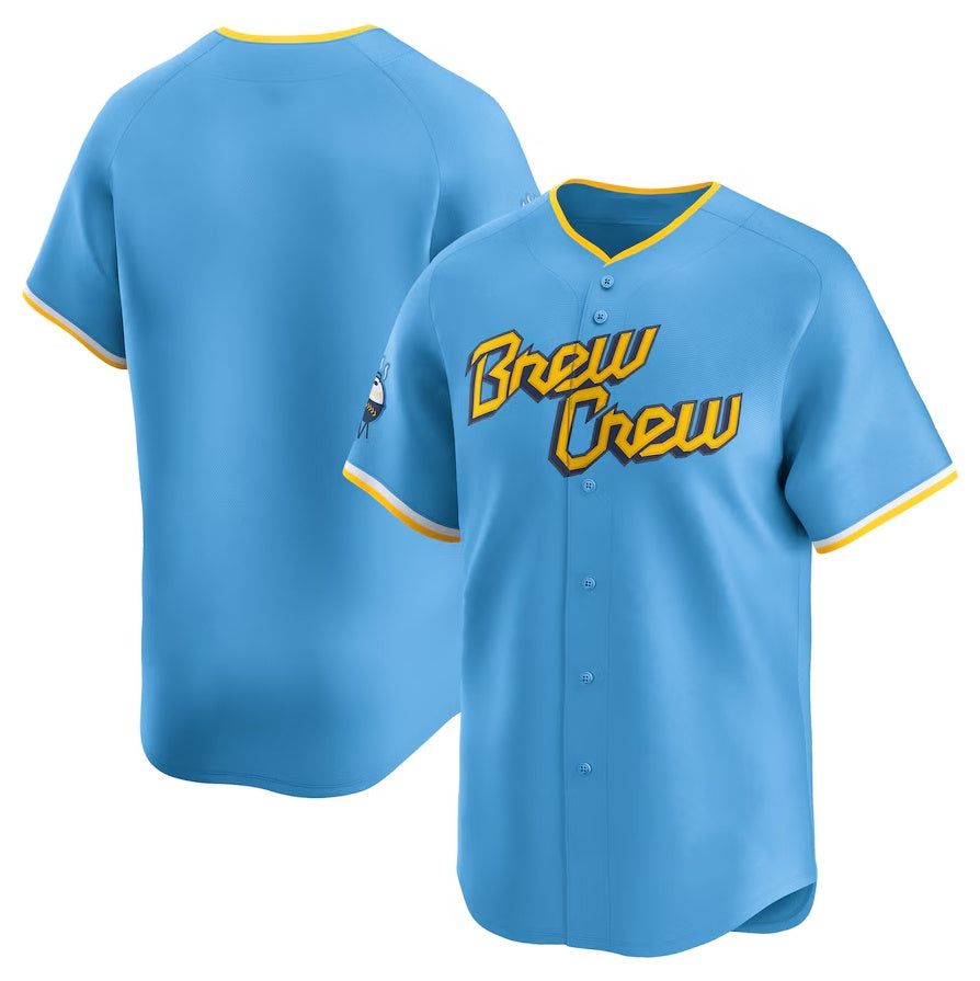 Custom Light Blue City Connect MIL Baseball Shirt Top