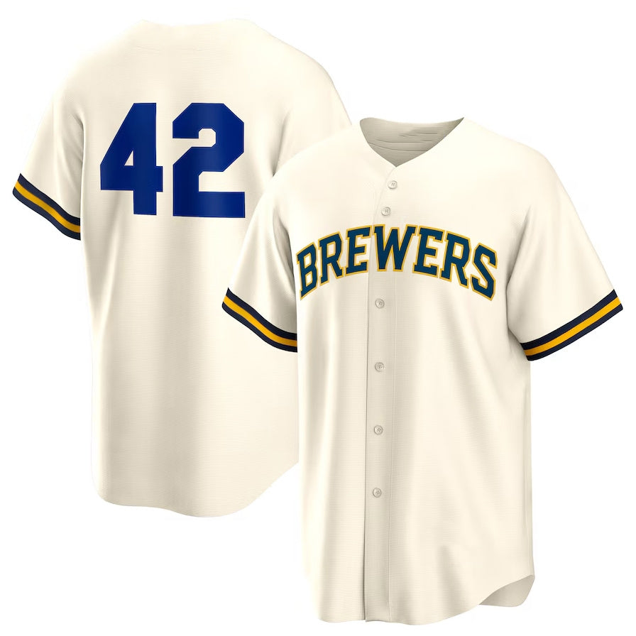 Custom Cream 2025 Jackie Robinson Day MIL Baseball Shirt Top